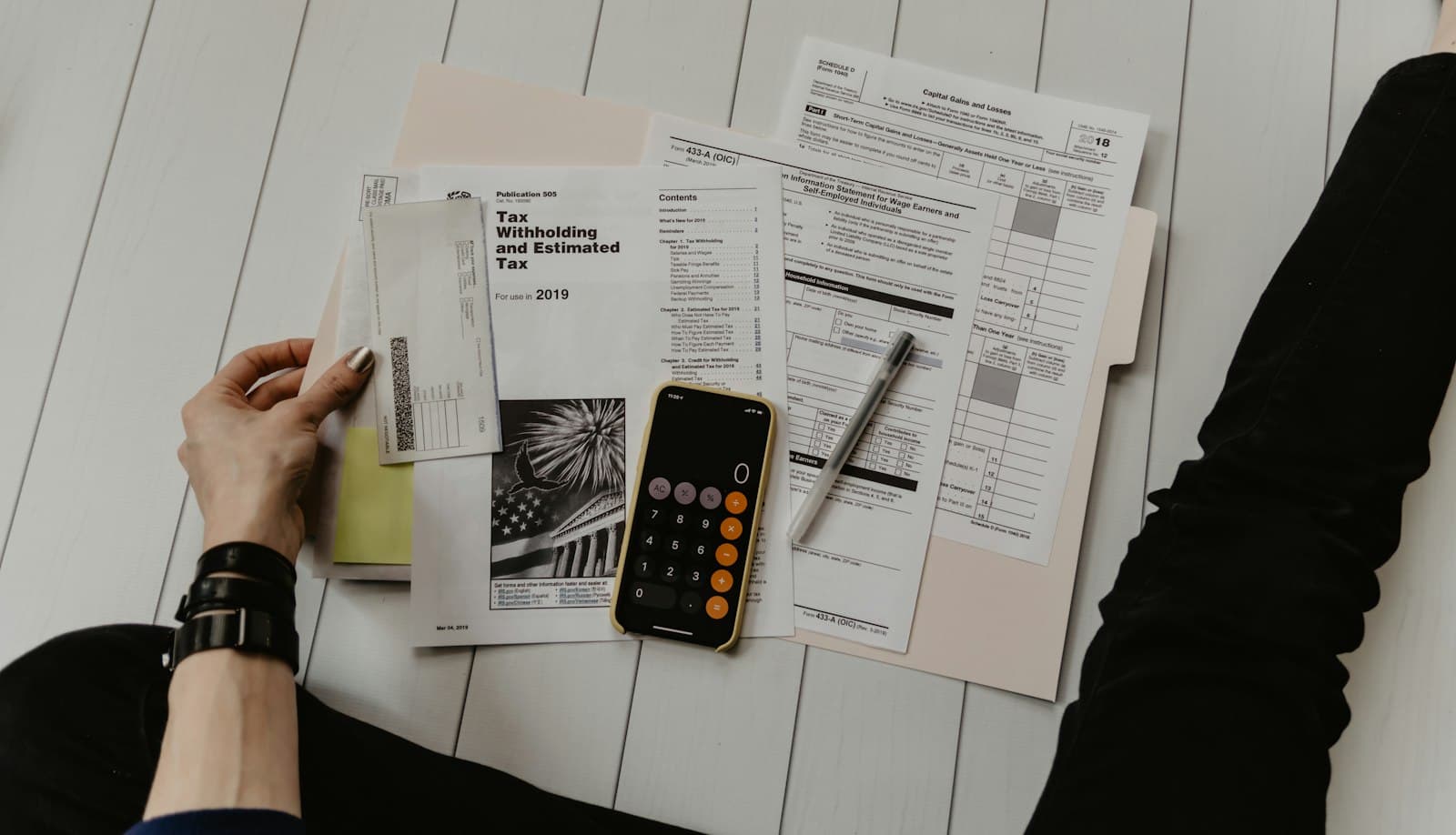 Calculator and setup cost paperwork