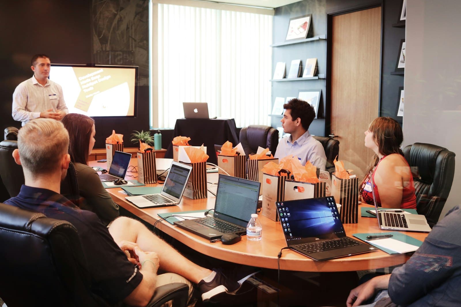 Consultants reviewing a business setup file