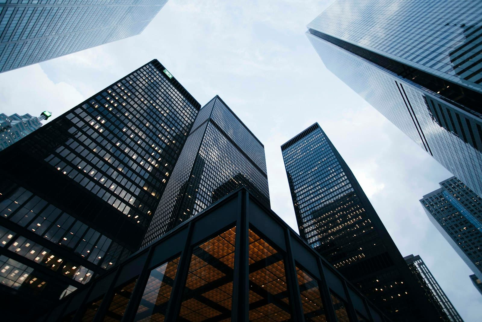 Business district towers